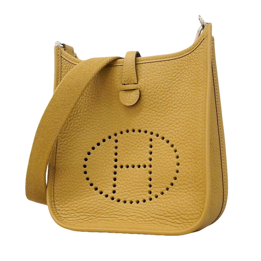 Hermes Evelyne TPM Shoulder Bag, Taurillon Clemence Leather, Dune, G Stamp, L...